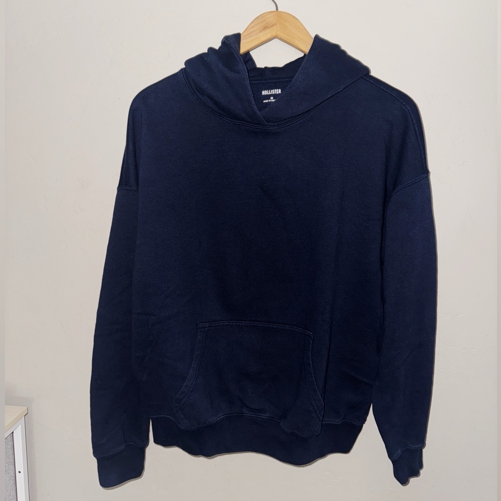 Hollister Navy Blue Oversized Size Large Sweatshirt Hoodie